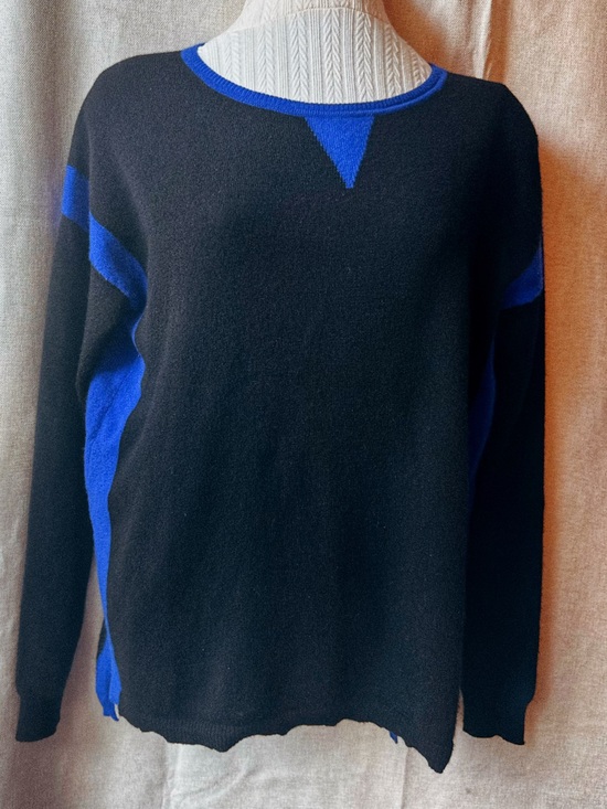Autumn Cashmere Sweaters - 🖤💙 Autumn Cashmere Black & Cobalt Blue 100% Cashmere Sweater